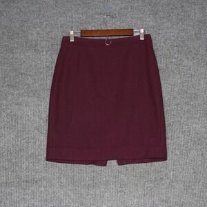 J Crew The Pencil Skirt Burgundy Wool Blend Knee Length Size 4 Business Casua